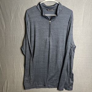 Travis Mathew Sweater Mens 2XL 1/4 Zip Pullover Golf‎ Performance L/S Blue